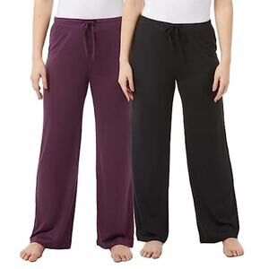 32 Degrees Cool Sleep Pants 2-Pack Women M Black Purple NWT